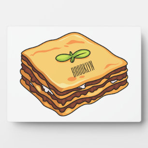 Lasagne cartoon illustration plaque