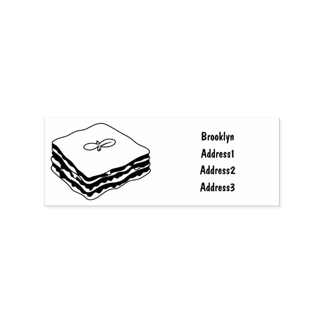 Lasagne cartoon illustration rubber stamp (Imprint)