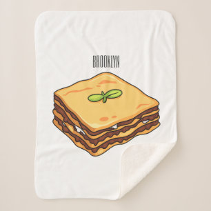 Lasagne cartoon illustration sherpa blanket
