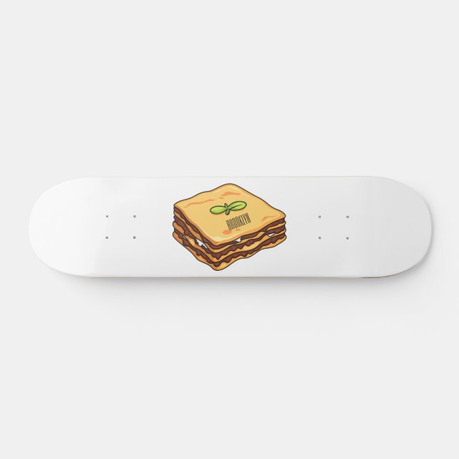 Lasagne cartoon illustration  skateboard (Horz)