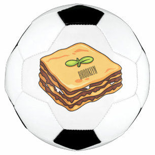 Lasagne cartoon illustration  soccer ball