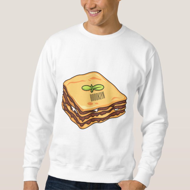 Lasagne cartoon illustration  sweatshirt (Front)