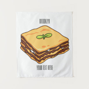 Lasagne cartoon illustration tapestry