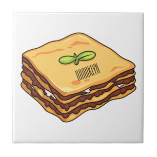 Lasagne cartoon illustration tile