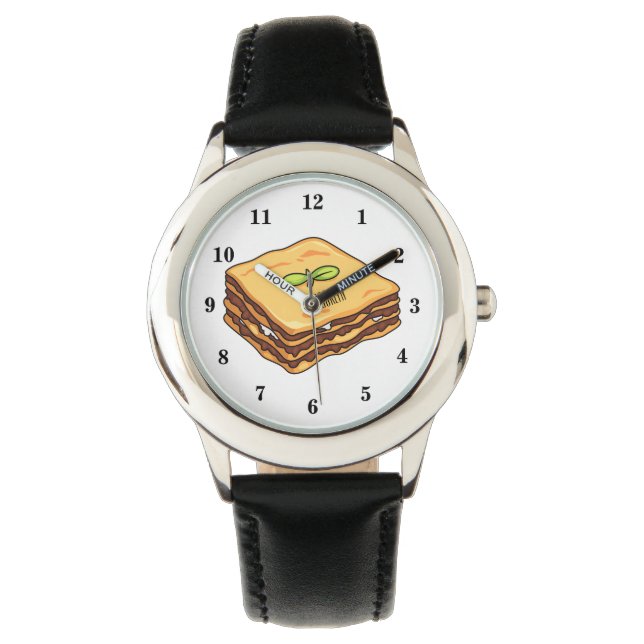Lasagne cartoon illustration  watch (Front)