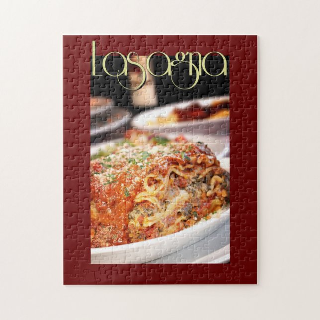 Lasagne Dinner at Italian Restaurant Jigsaw Puzzle (Vertical)