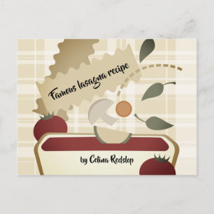 Lasagne Italian food cooking keeper recipe card