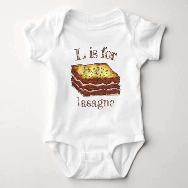 Lasagne Lasagne Italian American Cooking Food Baby Bodysuit (Front)
