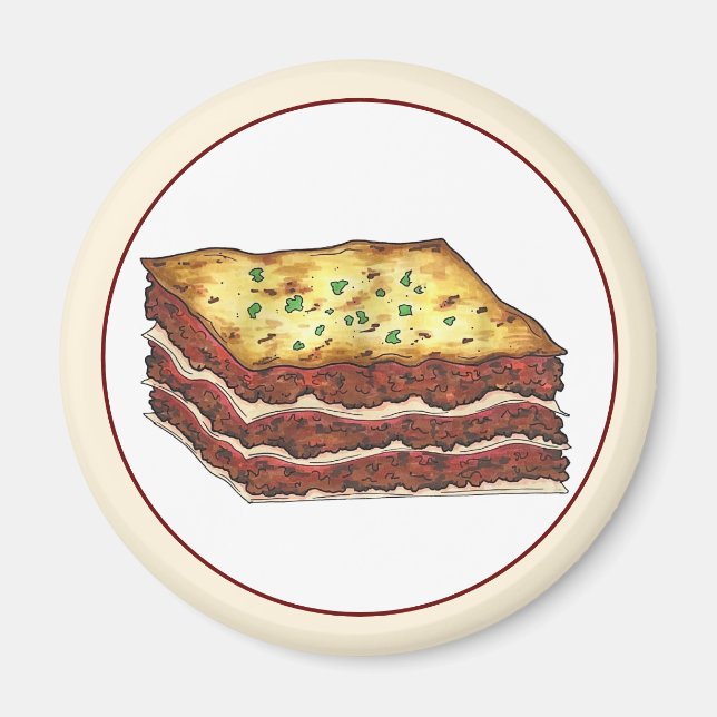 Lasagne Lasagne Italian American Cooking Food Magnet (Front)