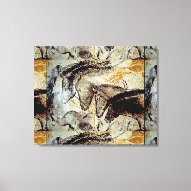 Lascaux Cave Painting of Horses on Canvas (Front)
