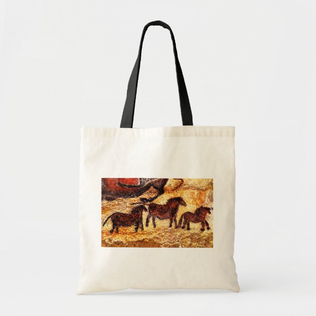 Lascaux Horses Cave Painting Tote Bag (Front)