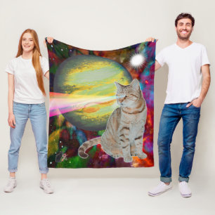 Laser-Cat Mossbody Fleece Blanket