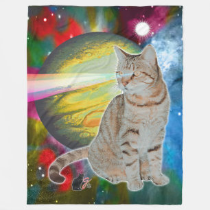 Laser-Cat Mossbody Fleece Blanket