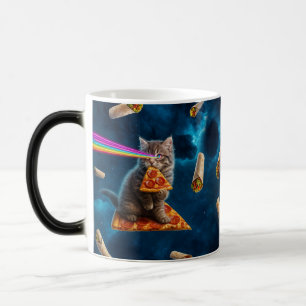 Laser Cat Pizza Party Magic Mug