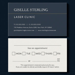 Laser Clinic Office Appointment Reminder Business Card