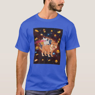 Laser Eye Cats In Space Dog Cat Eating Pizza And B T-Shirt