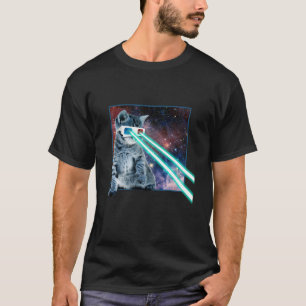 Laser Eyes Space Cat Funny Kitty 3D glasses T Shir T-Shirt