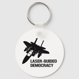 Laser-Guided Democracy / Peace through Firepower Key Ring