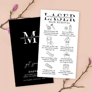 Laser Hair Removal Care Instructions Minimalist Business Card