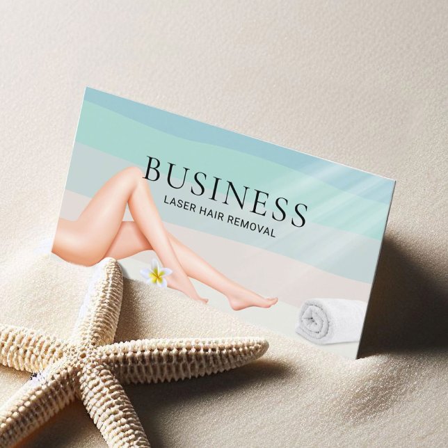 Laser Hair Removal Skin Care Beach Salon Spa Business Card (Creator Uploaded)