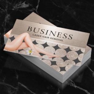 Laser Hair Removal Skin Care Modern Gold Salon Business Card