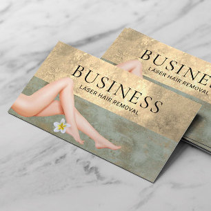 Laser Hair Removal Skin Care Salon Gold & Bronze Business Card