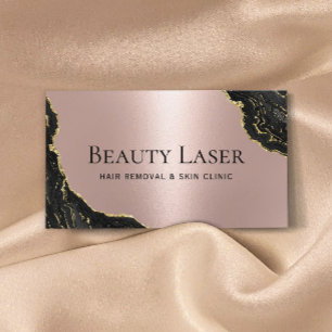 Laser Hair Removal Skin Clinic Rose Gold Marble Business Card