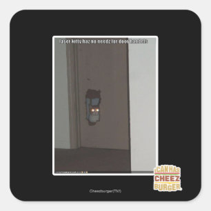 Laser Kitty Square Sticker