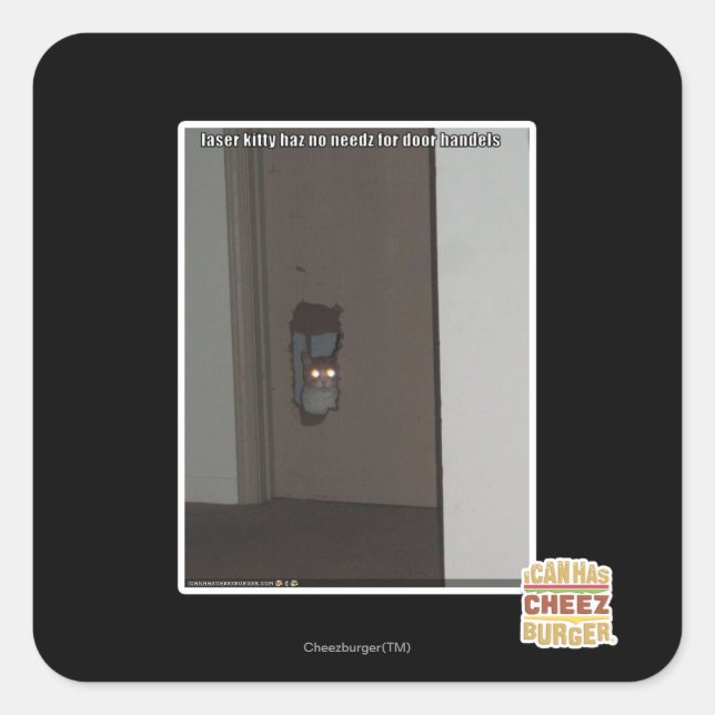 Laser Kitty Square Sticker (Front)