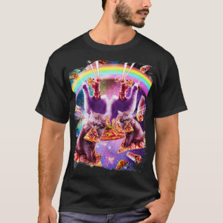 Laser Pizza Cat On Llama, Lazer Kitty Cats In Rain T-Shirt