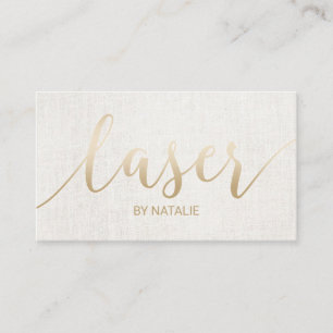 Laser Remedy Beauty Aesthetician Gold Typography Business Card