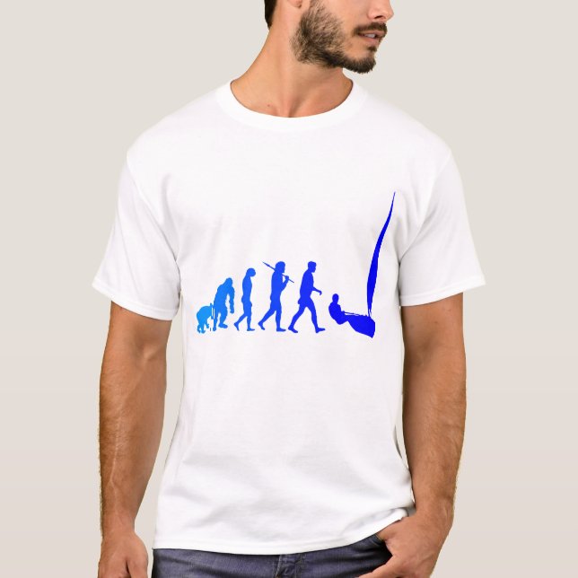 laser sailing sailors blue sail evolution sports T-Shirt (Front)