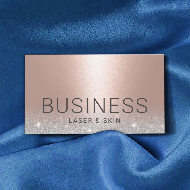 Laser & Skin Beauty Salon Aesthetician Rose Gold Business Card (Creator Uploaded)