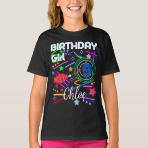 Laser Tag Birthday Girl Party Colorful Matching T- T-Shirt
