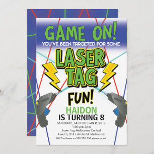 Laser Tag Birthday Invitation