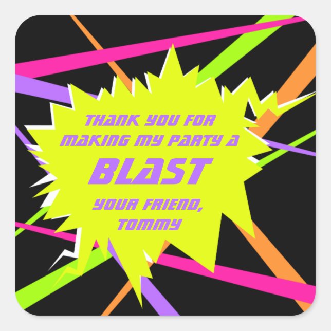 Laser Tag Birthday Party Favour Tag (Front)
