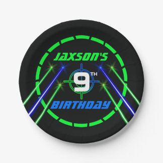 Laser Tag Birthday Party Food Paper Plate