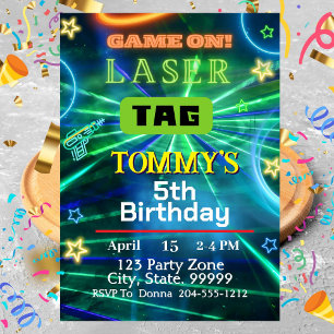 Laser Tag Birthday Party Invitation  
