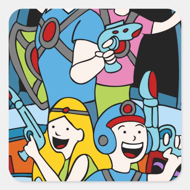 Laser Tag Family Party Cartoon People (Front)