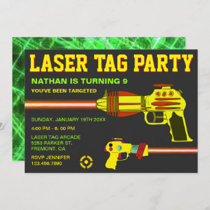 Laser Tag Kids Birthday Party Invitation