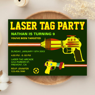 Laser Tag Kids Birthday Party Invitation