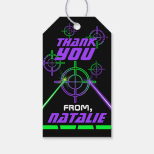 Laser Tag Neon Green and Purple Beams Favour Tags