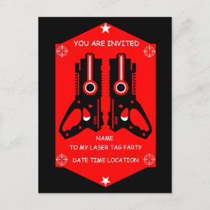 Laser Tag Party Invite Postcard