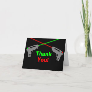 Laser Tag Red Green Thank You Card