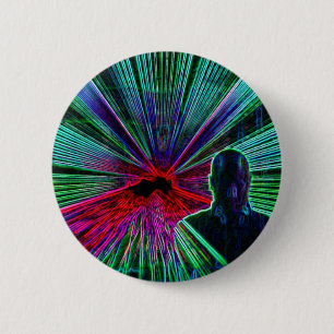 Lasers on DJ button / badge