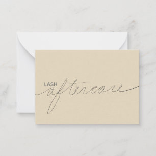 Lash after care card
