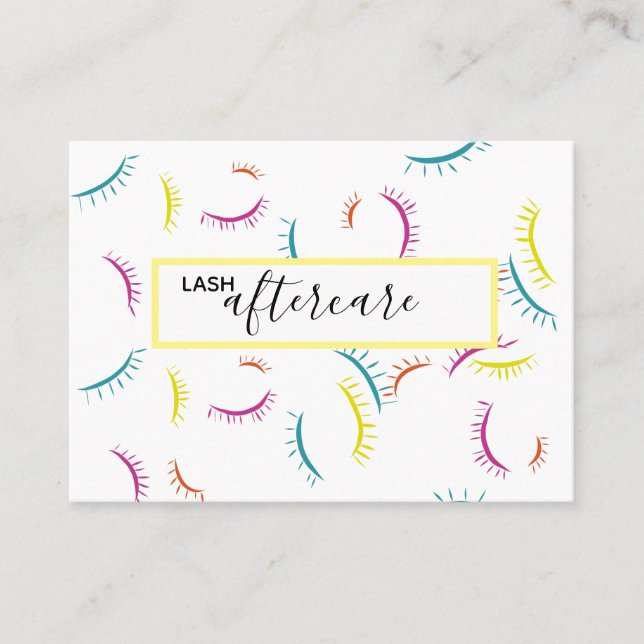 Lash Aftercare Card Colour (Front)