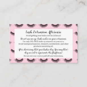 Lash Aftercare Card Fully Customisable