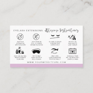 Lash Aftercare Instructions Add Your Logo Modern   Business Card