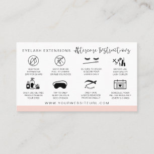 Lash Aftercare Instructions Add Your Logo Modern Business Card